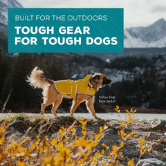 Wilderdog dog jacket torso strap helps secure fit during activity.