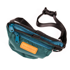 Wilderdog pouch adjustable strap extended for secure, hands-free training.