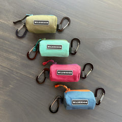 Wilderdog Seafoam Poop Bag Holder on-leash setup for easy access