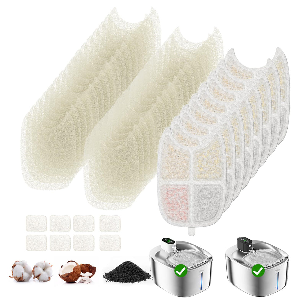 WILKIEE FS10 Plus filters pack delivers clean water for pet fountains and easier upkeep.