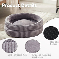 WINDRACING cat bed gray bolstered sides support neck and create cozy enclosure
