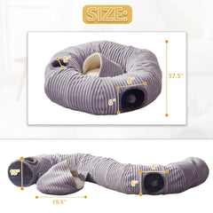 WINDRACING Cat Tunnel Bed S-shape demonstrates flexible layout for multi-cat homes and interactive exploration.