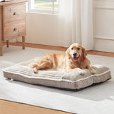 WindRACING large dog bed beige with pillow support for restful sleep