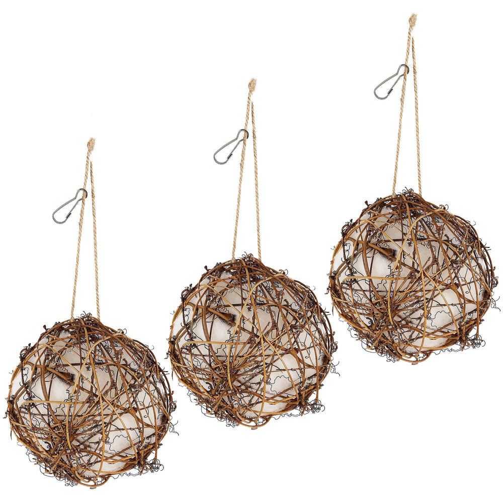 Winemana globe hummingbird nesters set with three nest balls for easy hanging outdoors