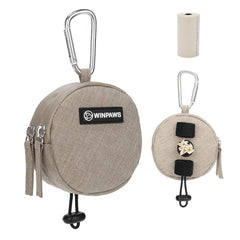 WINPAWS dog poop bag holder leash-clip enables hands-free walking and quick bag access