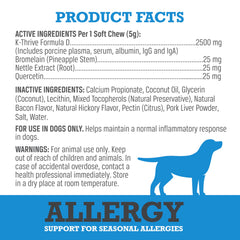 WINPRO Allergy Chews with Plasma D blend shown on ingredient panel for immune support