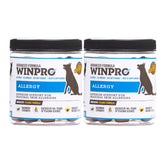 WINPRO Allergy Chews 2-pack packaging highlights grain-free formula for seasonal allergies