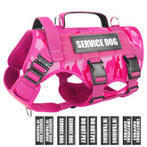 WINSEE service dog vest front view with MOLLE gear attachment.