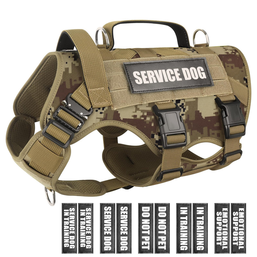 WINSEE service dog vest on a medium dog with MOLLE side view for gear