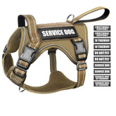 WINSEE Tactical Dog Harness front view with handle for controlled training.