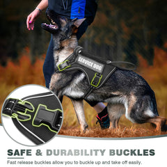 WINSEE Tactical Dog Harness four quick-release buckles for easy on/off
