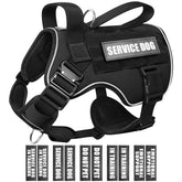 WINSEE tactical dog harness side view highlights durable MOLLE vest for medium dogs