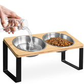WinTruffles raised cat bowls tilted 17 degrees for comfortable meals and reduced vomiting risk.