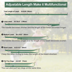 Wisedog pine green leash color option on product image