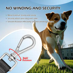 Wisedog long leash padded control handle offers comfortable grip on long walks.