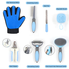 Wisedog grooming kit dematting comb removes knots smoothly during brushing.