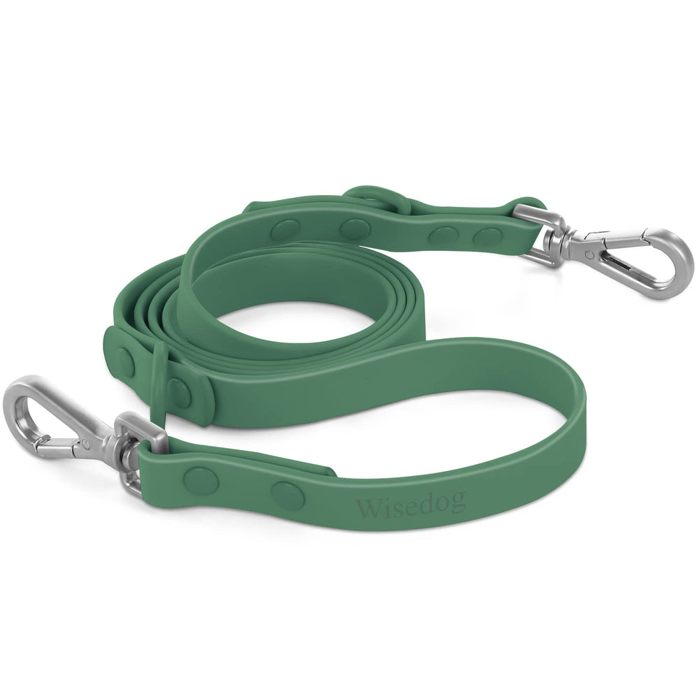 Wisedog waterproof dog leash 5ft dual swivels closeup for tangle-free walks