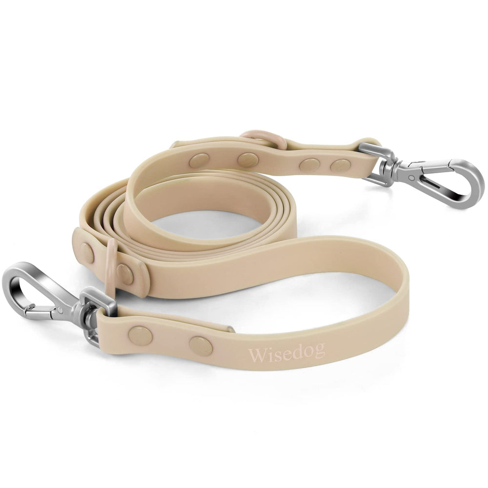 Wisedog waterproof dog leash 5ft sand color for comfortable, controlled walks.