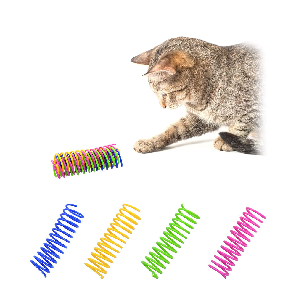 WishLotus cat spring toy blue in action boosts indoor play and hunting instincts.