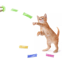 WishLotus cat spring toy green swinging for interactive chase and energy burn.