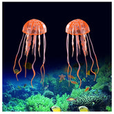 WishLotus jellyfish-orange glow decoration for small tanks enhances ambience.