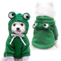 Wiz BBQT Green Frog Dog Costume – side view on a small pet
