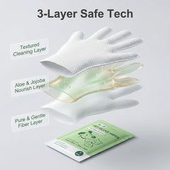 WLP Pet Glove Wipes open glove demonstrates ready-to-use cleaning between grooming sessions