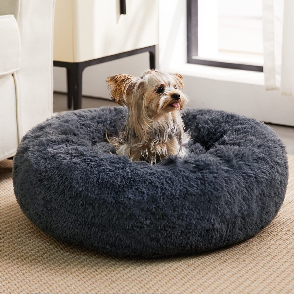 WNPETHOME calming bed donut outer fabric invites cozy, calming sleep.