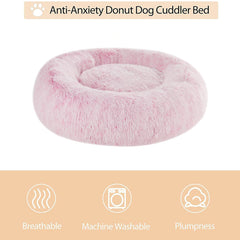 WNPETHOME calming-donut-bed raised edges provide extra support for small dogs.