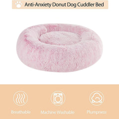 WNPETHOME calming donut dog bed 3D fiber core closeup demonstrates strong support