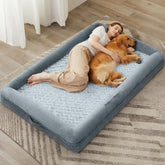 WNPETHOME dog bed with plush velvet cover offers secure, cozy comfort for naps.