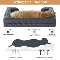 WNPETHOME orthopedic dog bed interior shows supportive egg-foam cushioning.