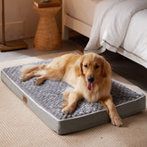 WNPETHOME orthopedic large dog bed front view with plush rose surface for cozy naps.