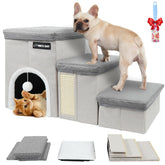Wn's Day dog stairs foldable with storage keeps pet gear organized.