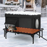 Wn's Day heated outdoor cat house weatherproof main image shows a dry, cozy shelter