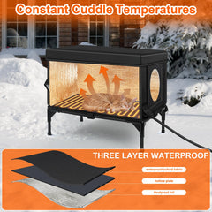 Wn's Day insulated cat house with foil-pearl insulation layer for warmth retention