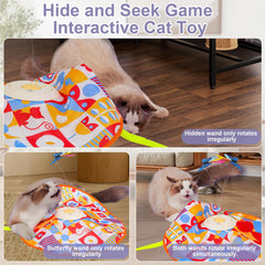 Wn's Day interactive cat toy butterfly-dance mode invites fluttering fun and chasing instincts.
