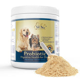 WNz Health probiotics for dogs chicken-bacon powder bottle offers daily digestive support.
