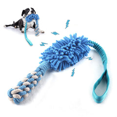 Wodoca dog squeak toy plush blue for engaging play and stress relief.