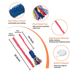 Wodoca dog tug toy close up shows chenille texture for satisfying chews