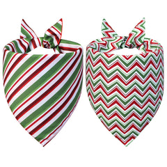 WoffBow green JOY stripe bandana with reversible design versatility