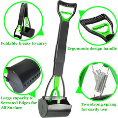 WOILIFE 32-inch scoop reaches grass and gravel for efficient waste pickup.