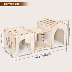 Woiworco sturdy wooden hideout emphasizes durability and safety for curious bunnies.