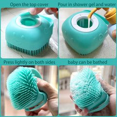 Woleigiao Pet Bath Brush suitable for cats and dogs during baths.