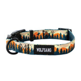 Wolfgang Man & Beast Heavy Duty Collar close-up on Overland print for daily walks.