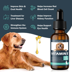 WOMRICH Vitamin E for Dogs skin-relief close-up showing soothed skin