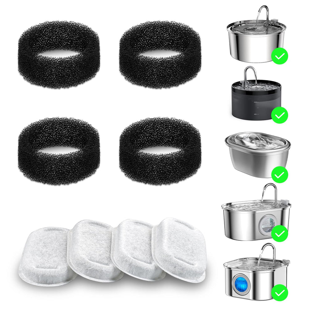 Wonder Creature carbon filters shown for clean water and odor control in cat fountain.