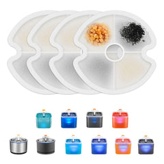 Wonder Creature cat fountain filter pack ready for easy replacement in a 4-pack.