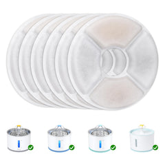Wonder Creature six-pack cat fountain filters ready for easy replacement.