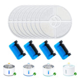 Wonder Creature cat fountain packaging shows the 12-piece filter set for fresh water.